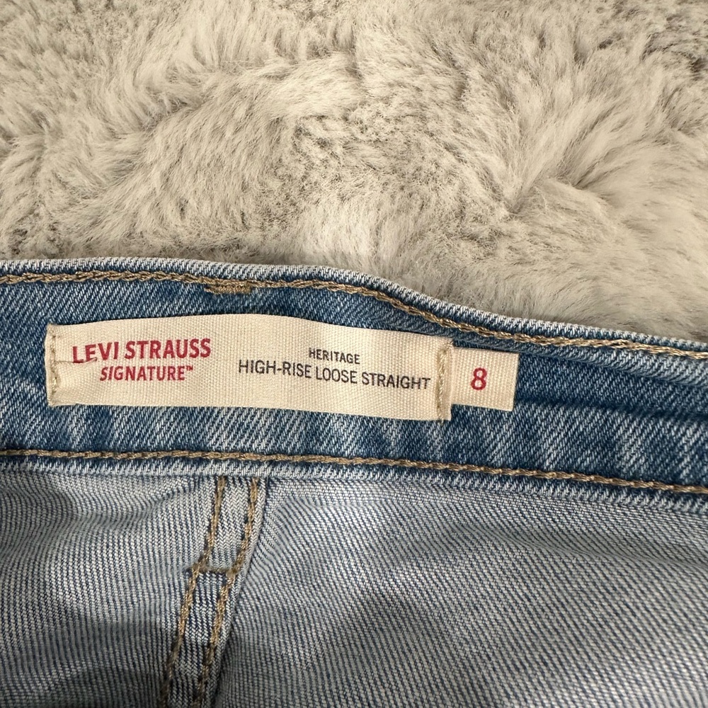 Levi’s High-Rise Loose Straight Jeans Light Wash Trouser Pocket Denim Size 29/8 - Picture 6 of 11